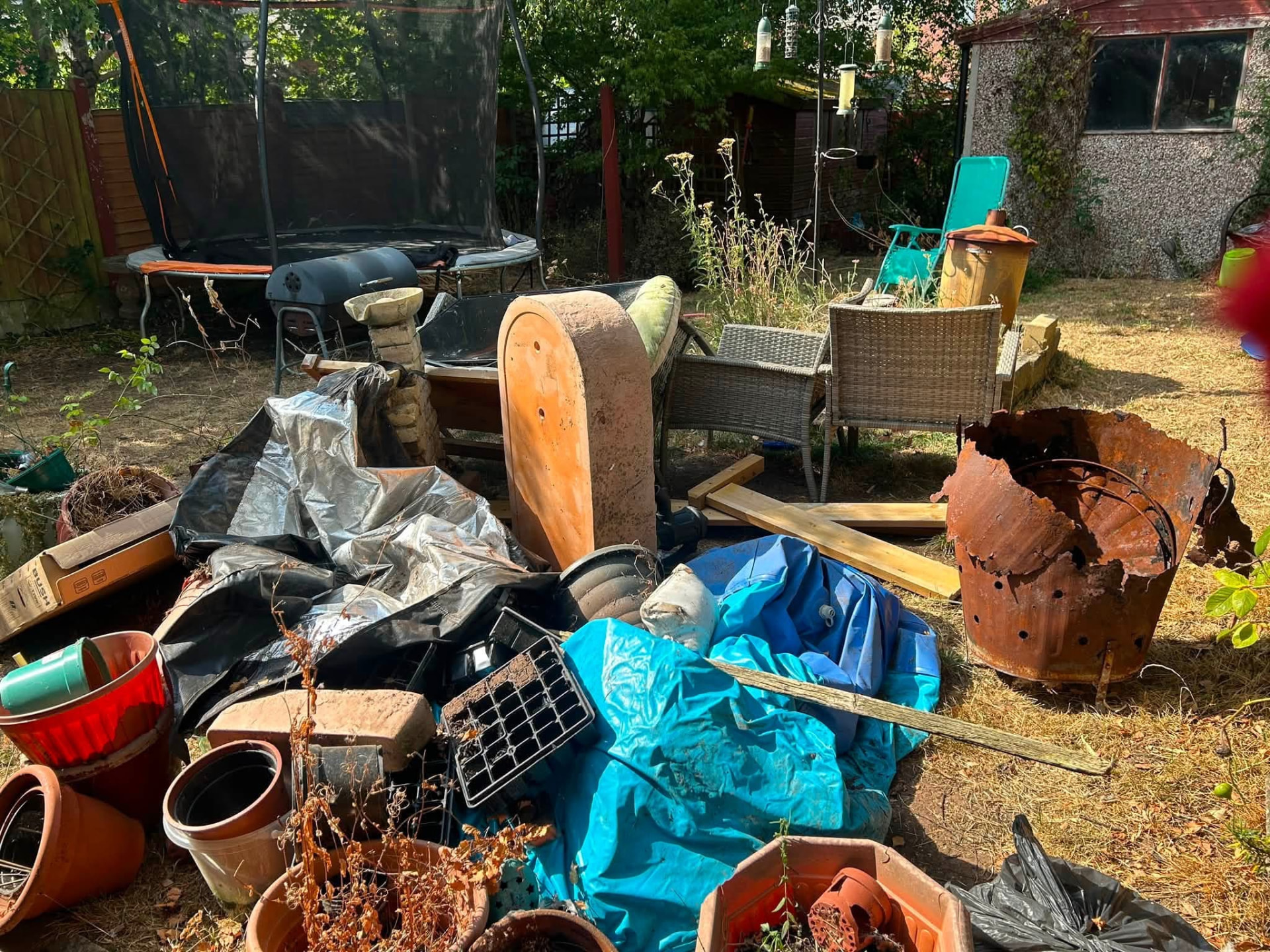 Garden waste, hedge trimmings and green rubbish cleared from a garden in Worcestershire