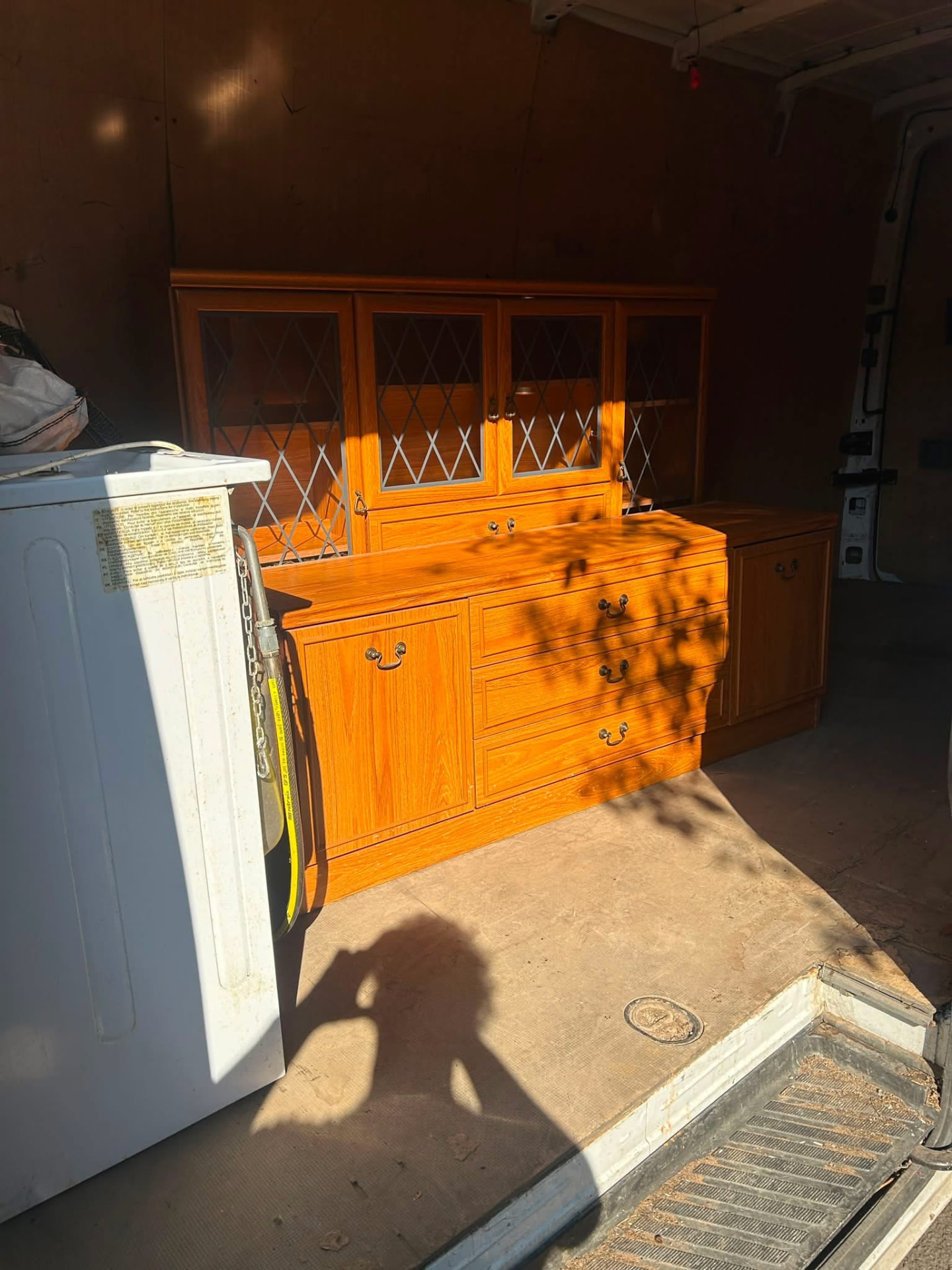 Van interior packed with secured items for an A to B delivery in Birmingham